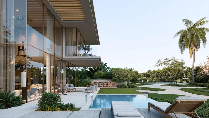 Garden Villa illustrated pool setting, developer artist’s impression
