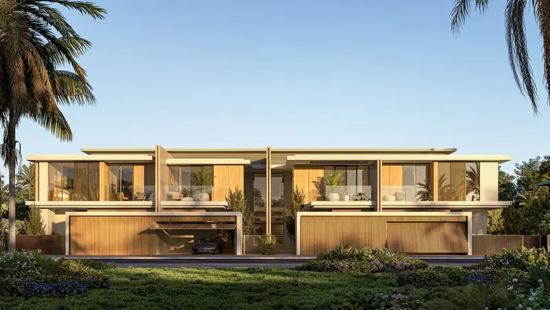 Townhouse arrival elevation, developer artist’s impression